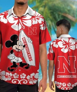 Nebraska Cornhuskers Mickey Mouse Hawaiian Shirt