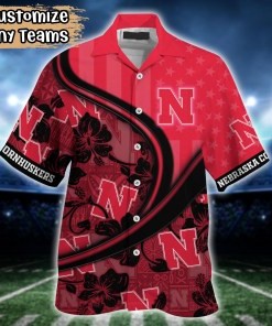 Nebraska Cornhuskers NCAA US Flag Flower Hawaii Shirt For Fans