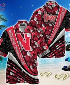 Nebraska Cornhuskers Summer Hawaiian Shirt, With Tropical Flower Pattern for Fans