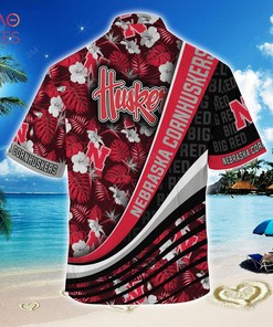 Nebraska Cornhuskers Summer Hawaiian Shirt, With Tropical Flower Pattern for Fans