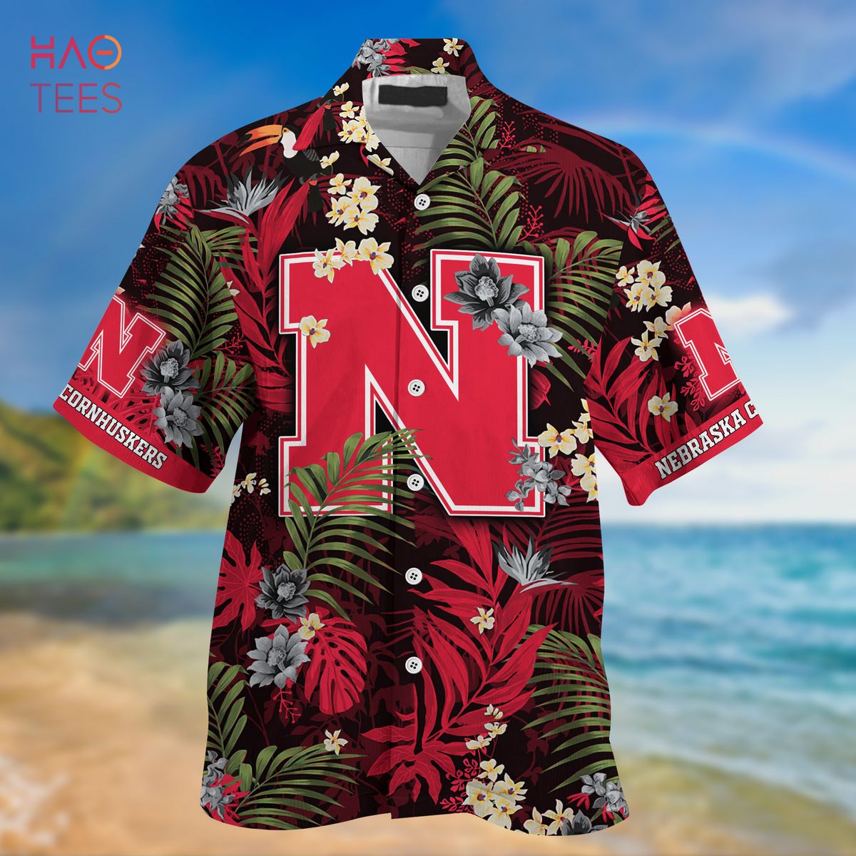 Nebraska Cornhuskers Summer Hawaiian Shirts, With Tropical Patterns for Fans
