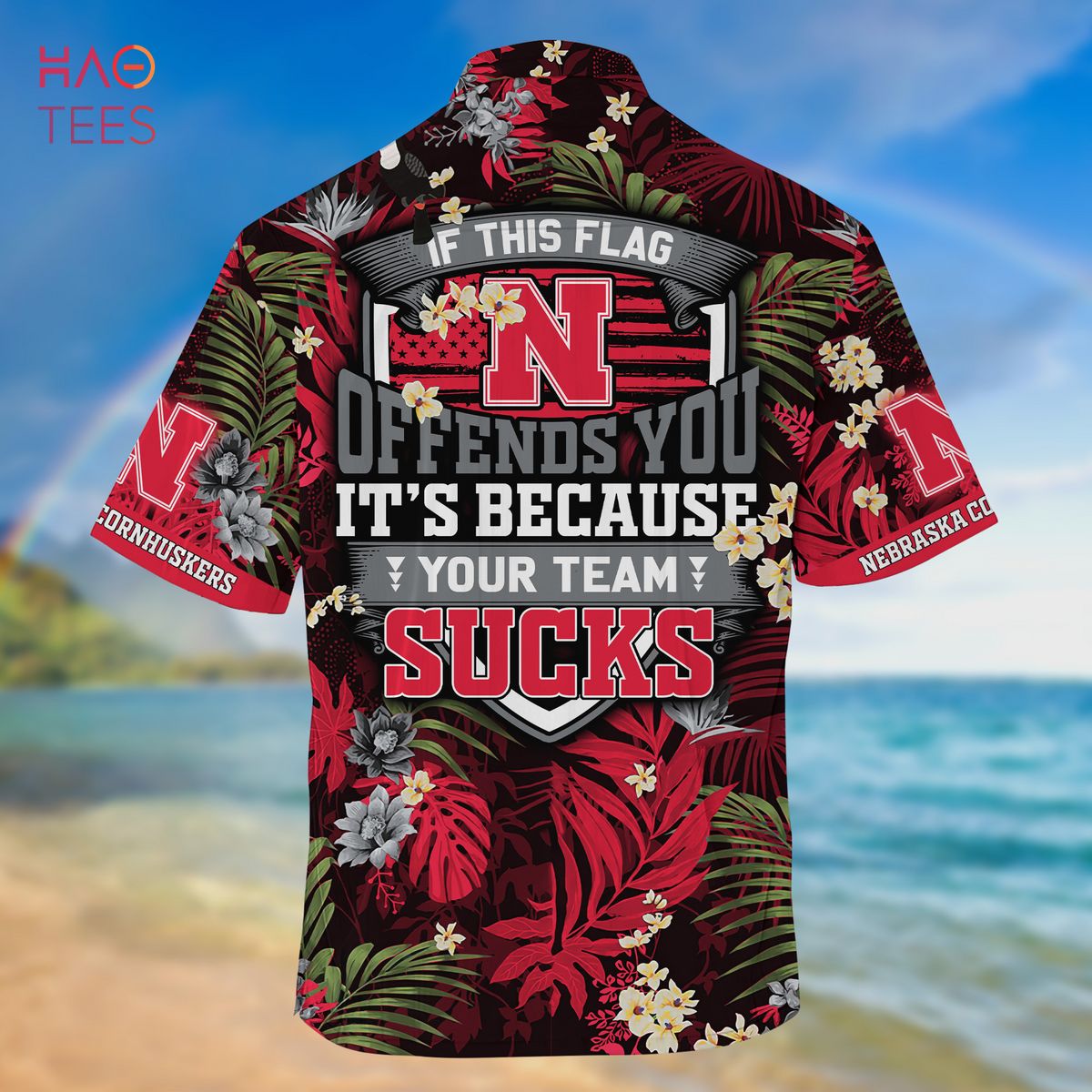 Nebraska Cornhuskers Summer Hawaiian Shirts, With Tropical Patterns for Fans