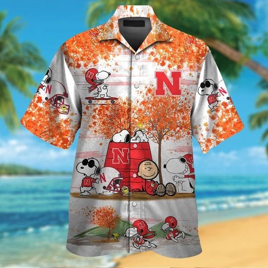Nebraska Cornhuskers The Peanuts Snoopy Autumn Hawaiian Shirt