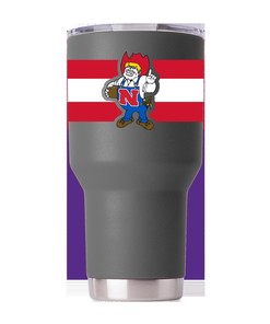 Nebraska Vault Collection Grey Tumbler - Nebraska Vault Collection Grey Tumbler - Vintage Design for Fans
