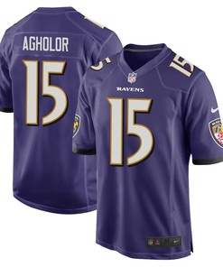 Nelson Agholor 15 Baltimore Ravens Men Game Jersey - Purple