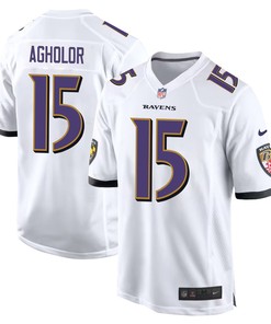 Nelson Agholor 15 Baltimore Ravens Men Game Jersey - White