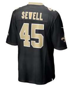 Nephi Sewell New Orleans Saints Game Player Jersey - Black