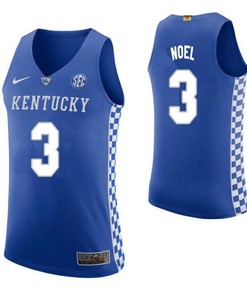 Nerlens Noel 3 Kentucky Wildcats Elite Basketball Home Men Jersey - Blue