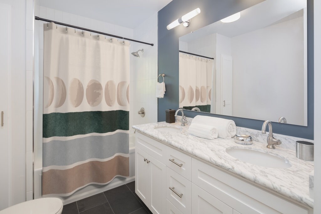 Neutral Color Boho Moon Shower Curtain for Relaxing Bathroom