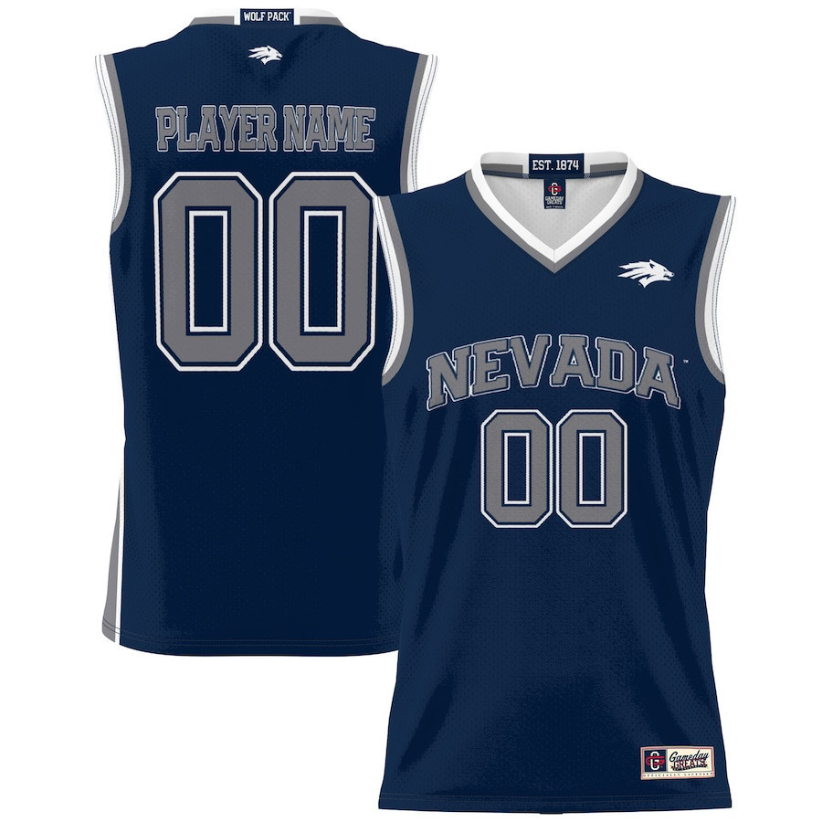 Nevada Wolf Pack Unisex NIL Men Basketball Custom Jersey - Navy