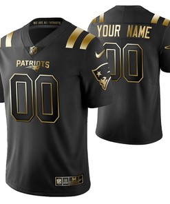 New England Patriots 2021 Nfl Golden Brandedition Black Jersey Gift With Custom Name Number For Patriots Fans
