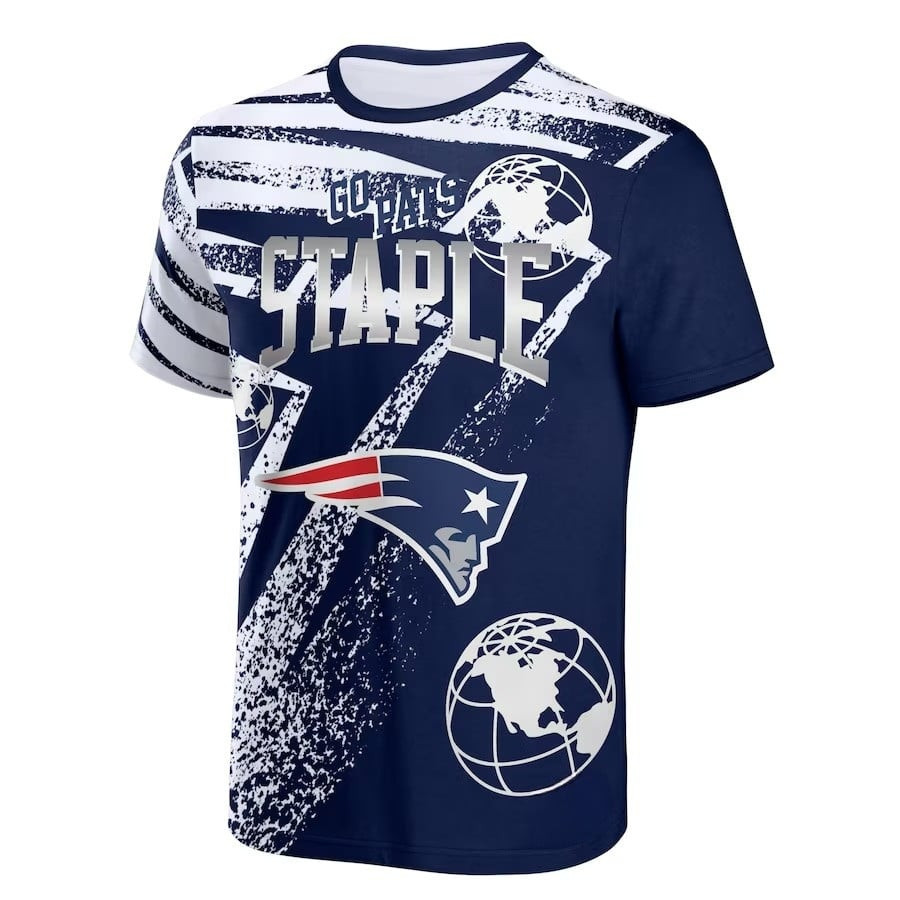 New England Patriots All Over Print T-Shirt - Navy