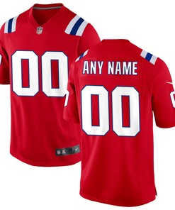New England Patriots Alternate Custom Jersey Red Custom Jerseys Nfl