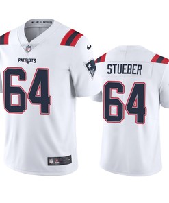 New England Patriots Andrew Stueber 64 White Vapor Limited Jersey