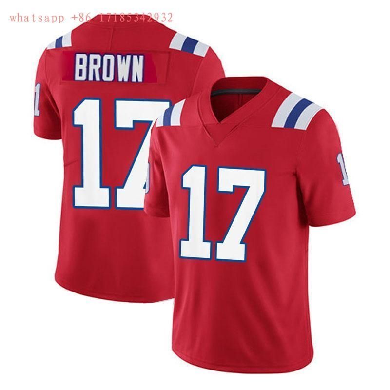 New England Patriots Antonio Brown #17 Nfl 2020 Red Jersey Jersey