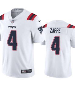 New England Patriots Bailey Zappe 4 White Vapor Limited Jersey
