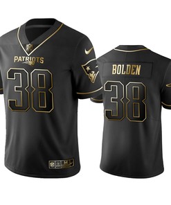 New England Patriots Brandon Bolden Black Golden Edition 2019 Vapor Untouchable Limited Jersey - Mens