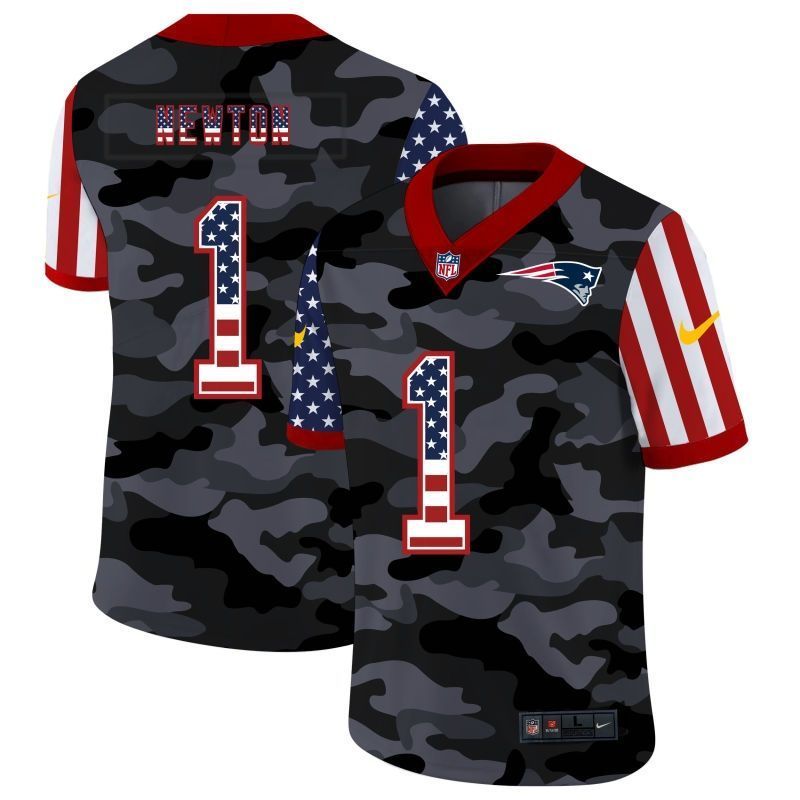 New England Patriots Cam Newton #1 Nfl 2020 Camo Black Jersey