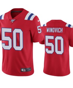 New England Patriots Chase Winovich Red 100th Season Vapor Limited Jersey