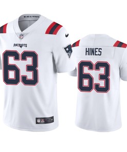 New England Patriots Chasen Hines 63 White Vapor Limited Jersey