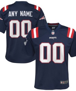 New England Patriots Custom Game Jersey - Navy Custom Jerseys Nfl