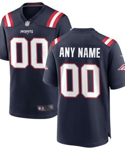 New England Patriots Custom Game Jersey Navy Custom Jerseys Nfl