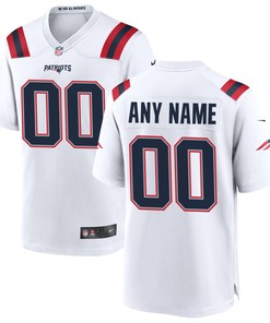 New England Patriots Custom Game Jersey - White Custom Jerseys Nfl
