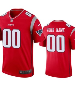 New England Patriots Custom Red Inverted Legend Jersey
