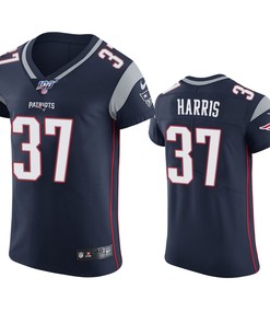 New England Patriots Damien Harris Navy 100th Season Vapor Elite Jersey