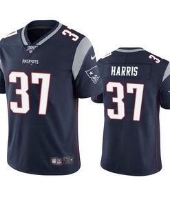 New England Patriots Damien Harris Navy 100th Season Vapor Limited Jersey