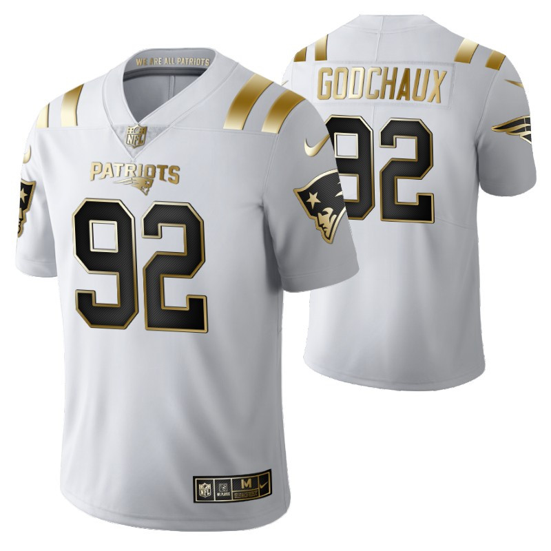 New England Patriots Davon Godchaux 92 2021 Nfl Golden Brandedition White Jersey Gift For Patriots Fans