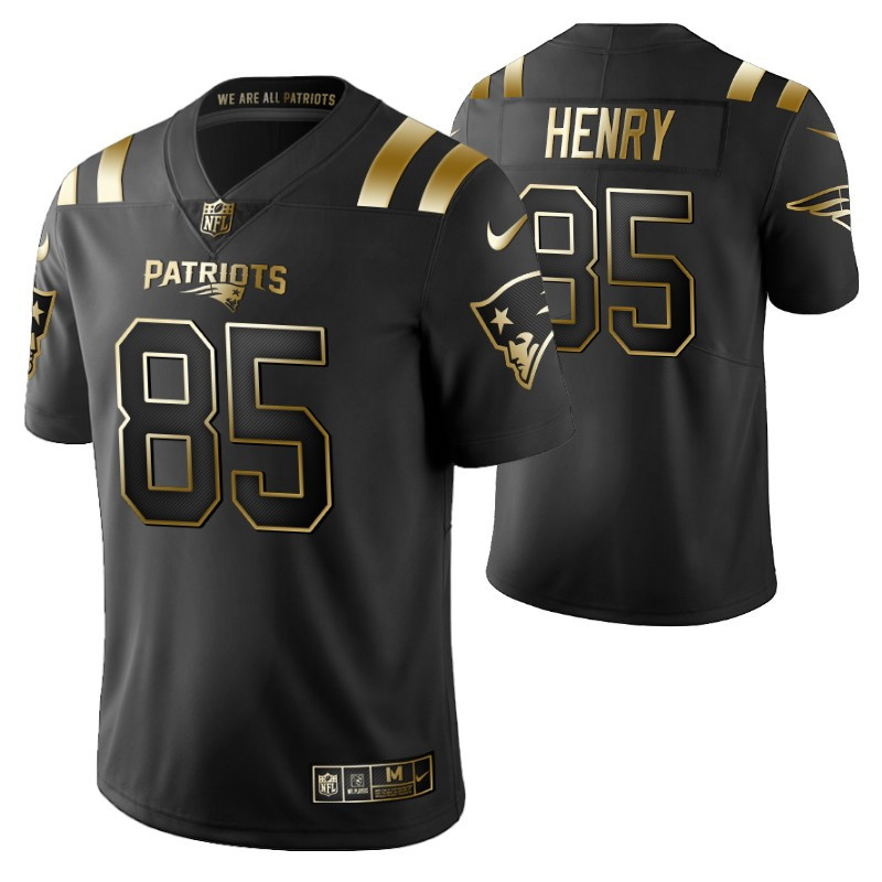New England Patriots Henry Golden 85 2021 Nfl Golden Brandedition Black Jersey Gift For Patriots Fans