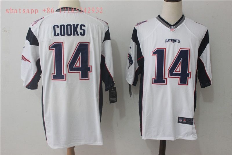 New England Patriots In Cooks #14 Nfl 2020 White Jersey Jersey