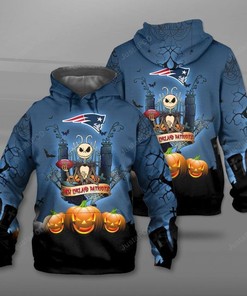 New England Patriots Jack Skellington 3D Hoodie Zip Hoodie