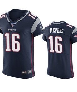 New England Patriots Jakobi Meyers Navy 100th Season Vapor Elite Jersey