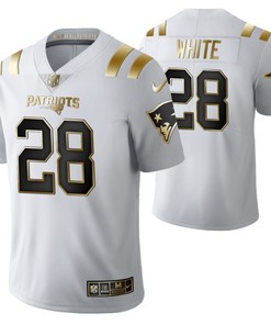 New England Patriots James White 28 2021 Nfl Golden Brandedition White Jersey Gift For Patriots Fans