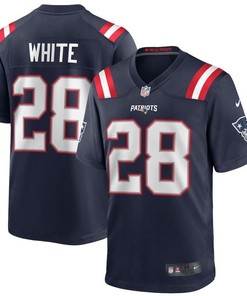 New England Patriots James White #28 Nfl 2020 Black Blue Jersey