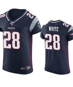 New England Patriots James White Navy 100th Season Vapor Elite Jersey