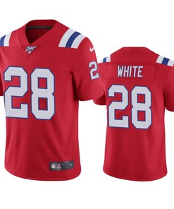 New England Patriots James White Red 100th Season Vapor Limited Jersey
