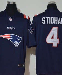 New England Patriots Jarrett Stidham #4 Nfl 2020 Black Blue Jersey