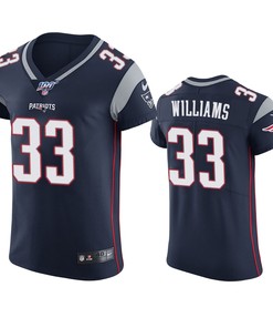 New England Patriots Joejuan Williams Navy 100th Season Vapor Elite Jersey