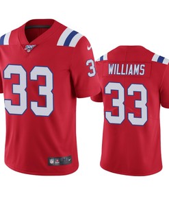 New England Patriots Joejuan Williams Red 100th Season Vapor Limited Jersey