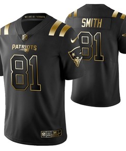 New England Patriots Jonnu Smith 81 2021 Nfl Golden Brandedition Black Jersey Gift For Patriots Fans