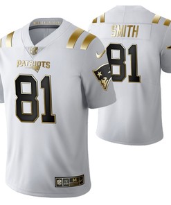 New England Patriots Jonnu Smith 81 2021 Nfl Golden Brandedition White Jersey Gift For Patriots Fans