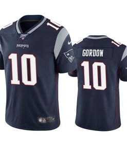 New England Patriots Josh Gordon Navy 100th Season Vapor Limited Jersey