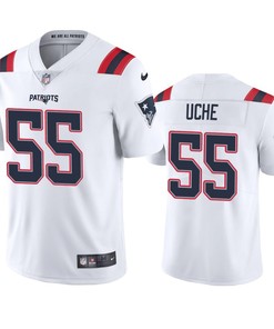 New England Patriots Josh Uche 55 White Vapor Limited Jersey