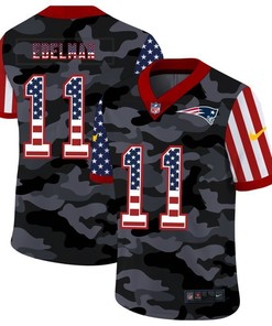 New England Patriots Julian Brandedelman #11 Nfl 2020 American Flag Camo Jersey