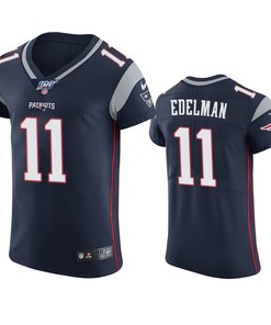 New England Patriots Julian Edelman Navy 100th Season Vapor Elite Jersey