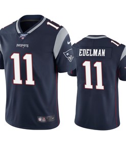 New England Patriots Julian Edelman Navy 100th Season Vapor Limited Jersey
