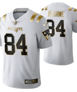 New England Patriots Kendrick Bourne 84 2021 Nfl Golden Brandedition White Jersey Gift For Patriots Fans